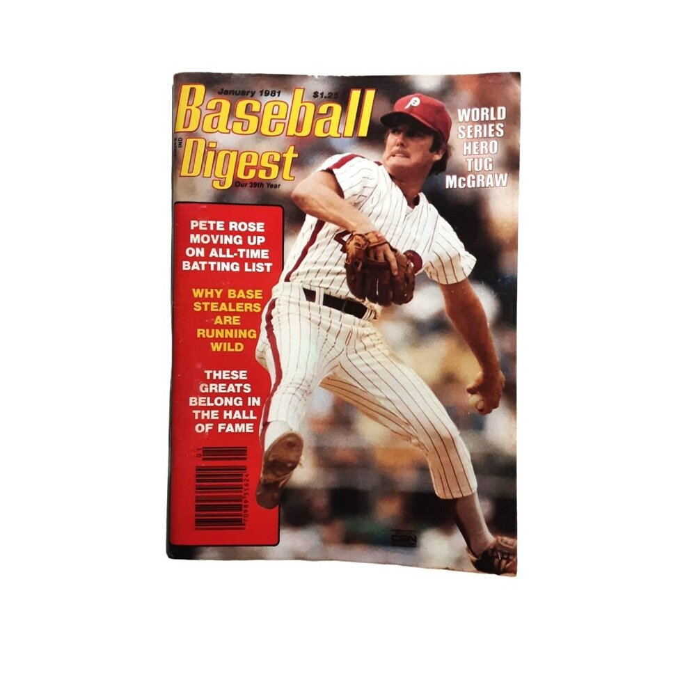 Baseball Digest January 1981 Tug McGraw Philadelphia Phillies NO Label